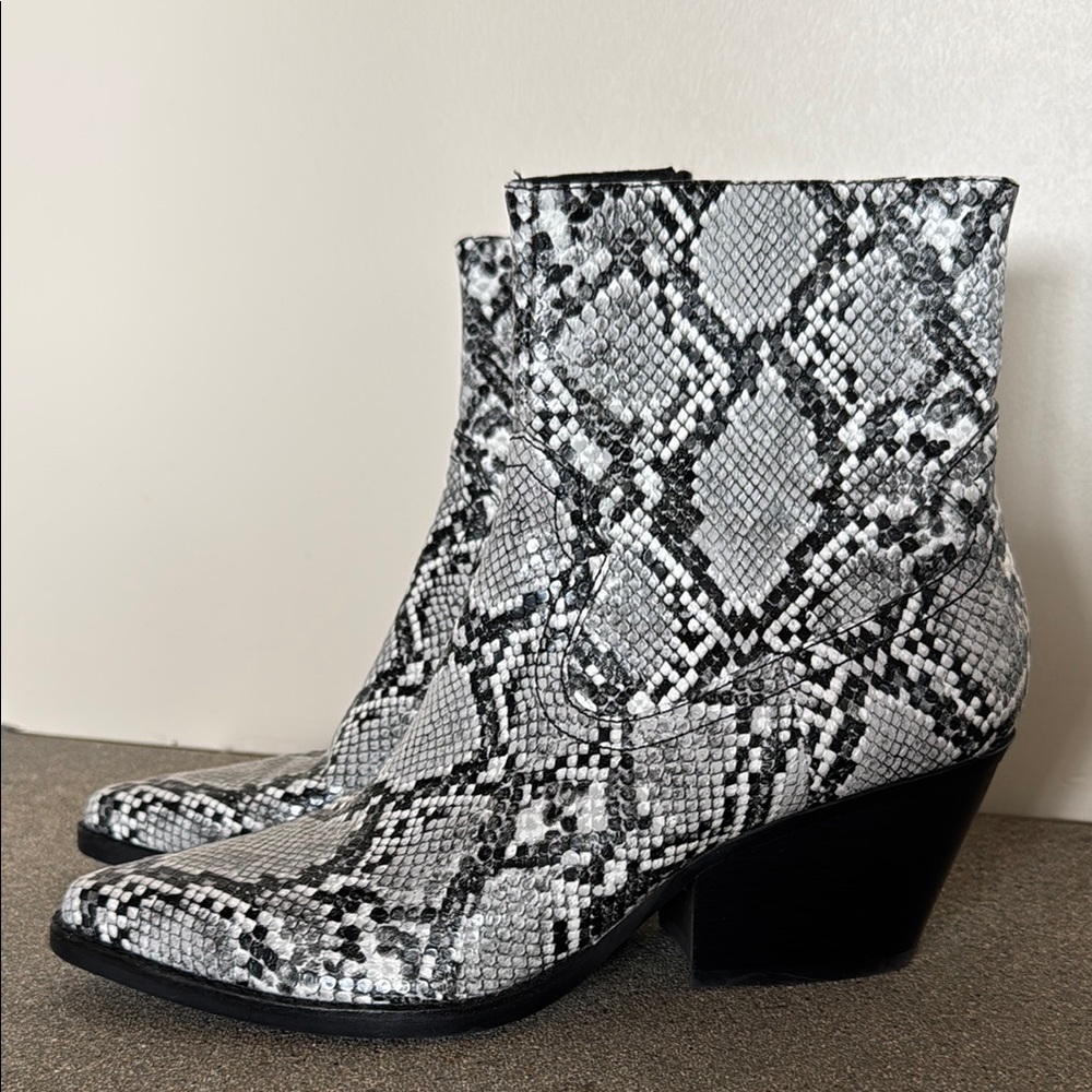 Jeffrey Campbell Kelam Snakeskin Ankle Boots